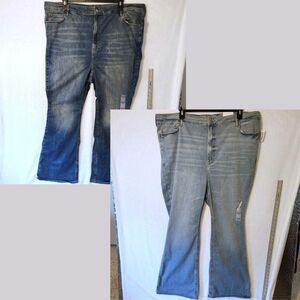 Two Pairs NWT Women's Plus 26W-30W Old Navy FitsYou Extra High Rise Flare Jeans